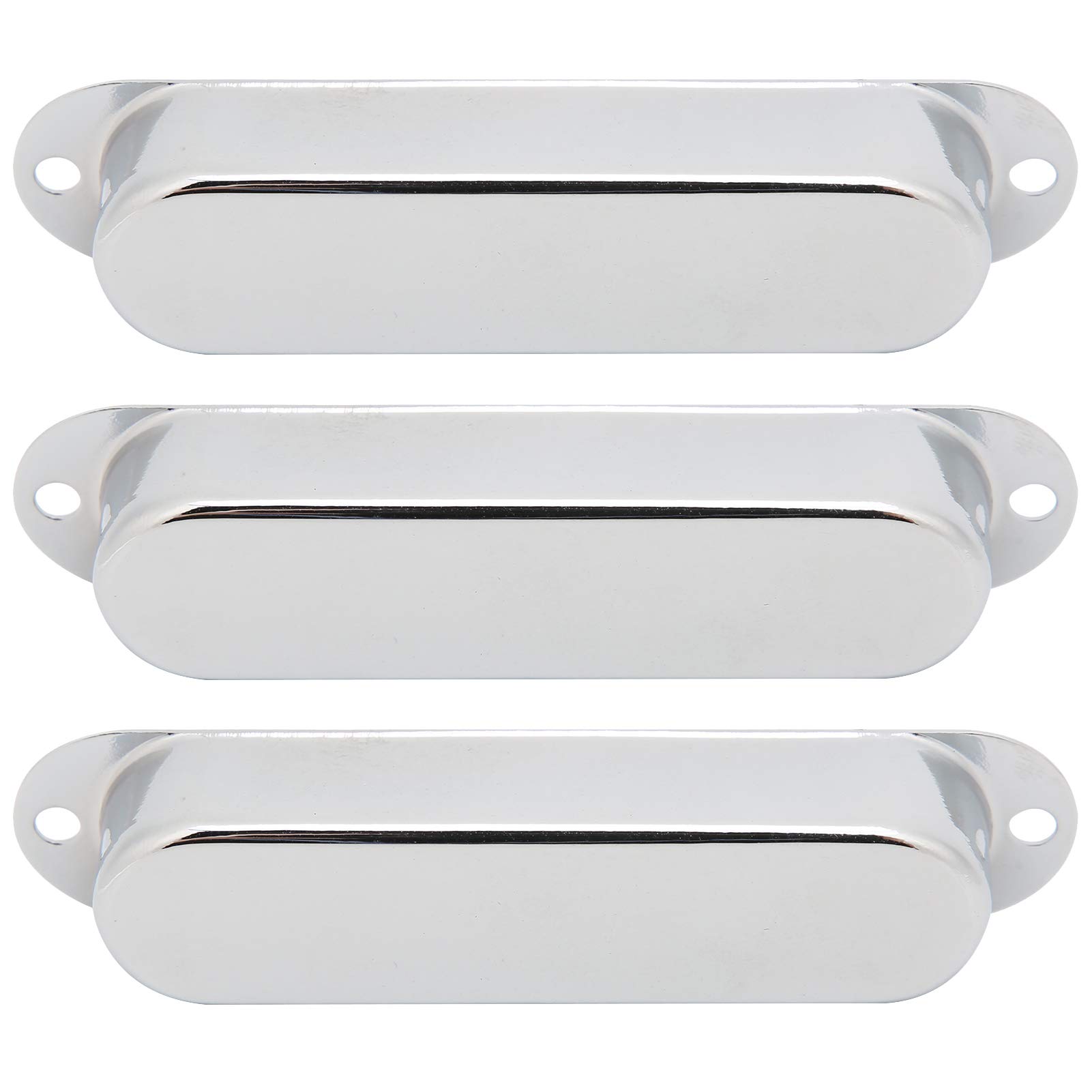 3Pcs Brass Instrument Pickup Cover, Durable Material, for Electric Guitars, Easy to Remove (Silver)