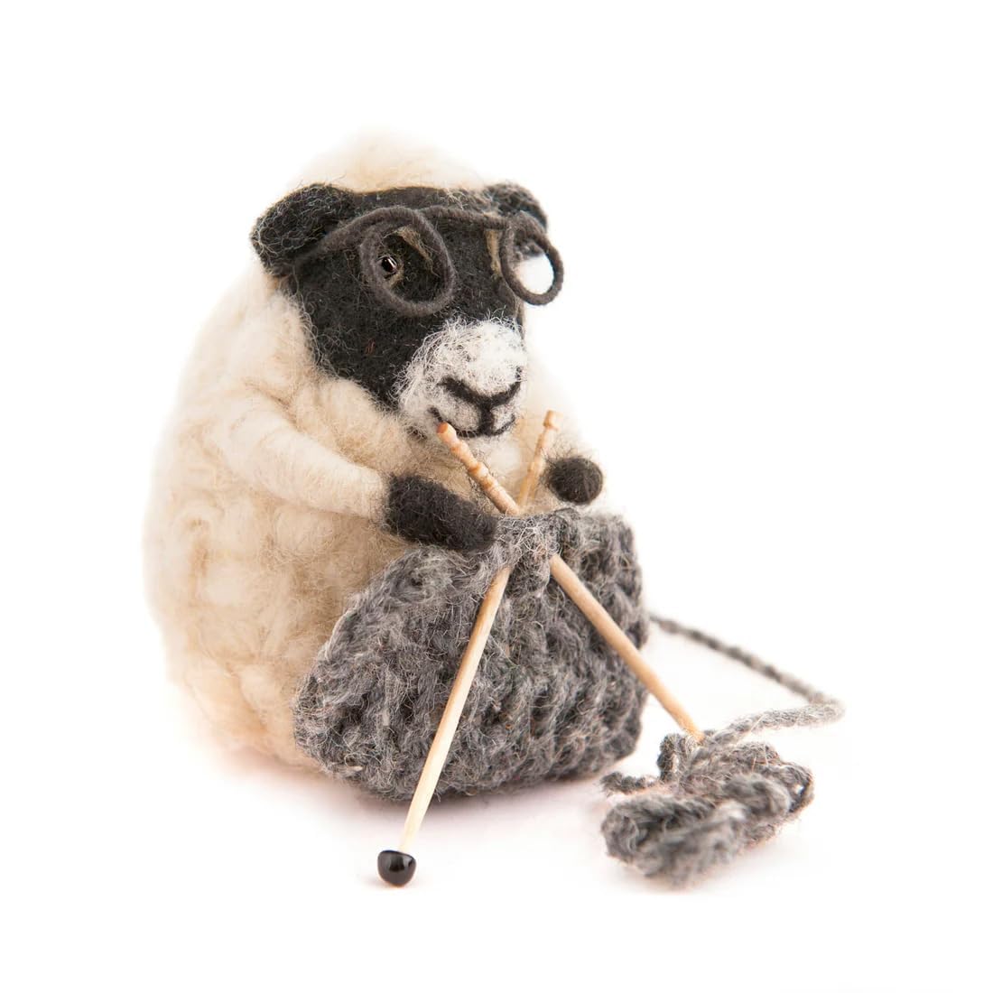 Sew Heart Felt Women's Knitting Nora Sheep | | Unique Gifts For | Birthday Gifts Keepsake | Handmade Felt Animal Ornament | Cute Home Decor