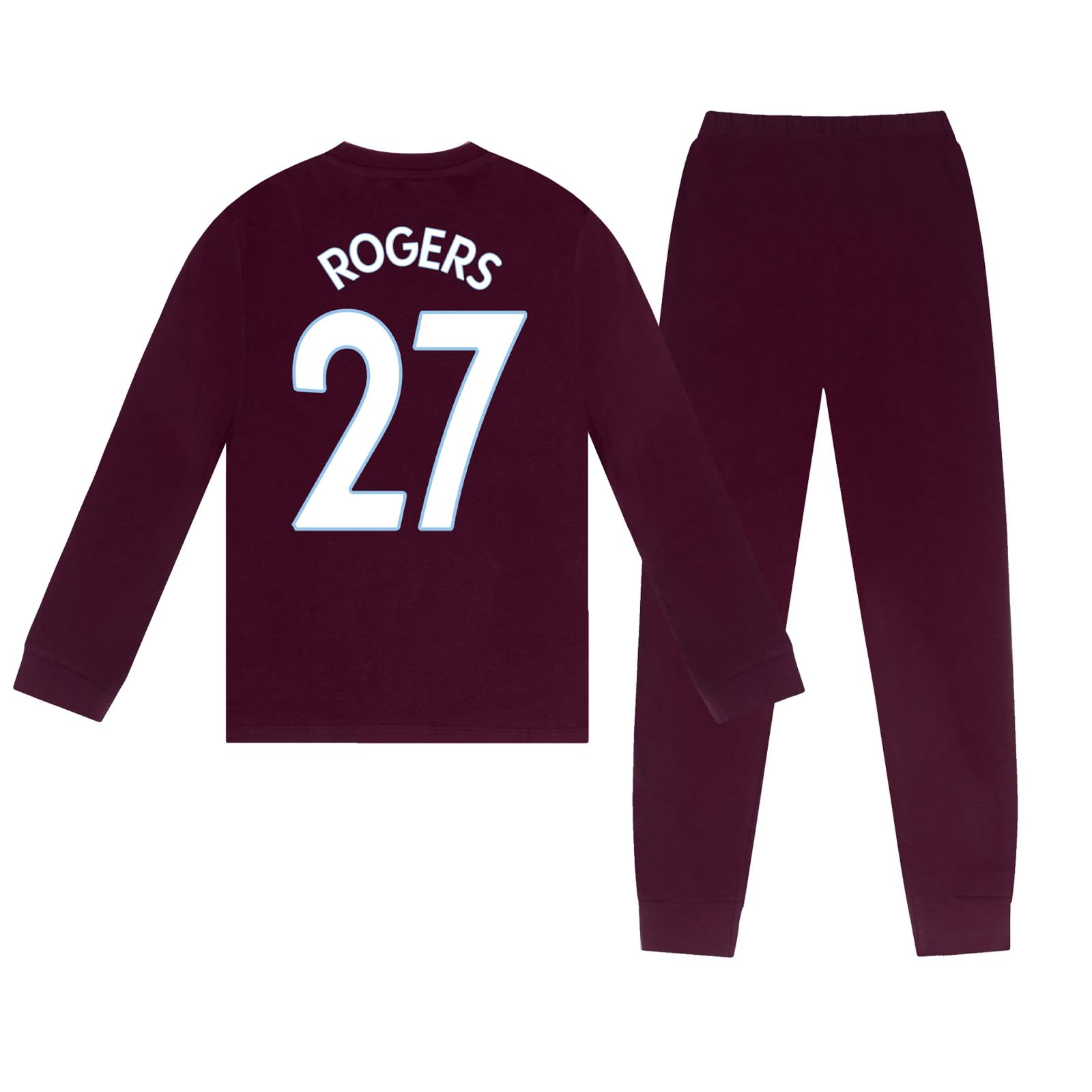 Aston Villa Boys Claret Rogers Long Pyjama Rogers 27 Claret 7-8 Years