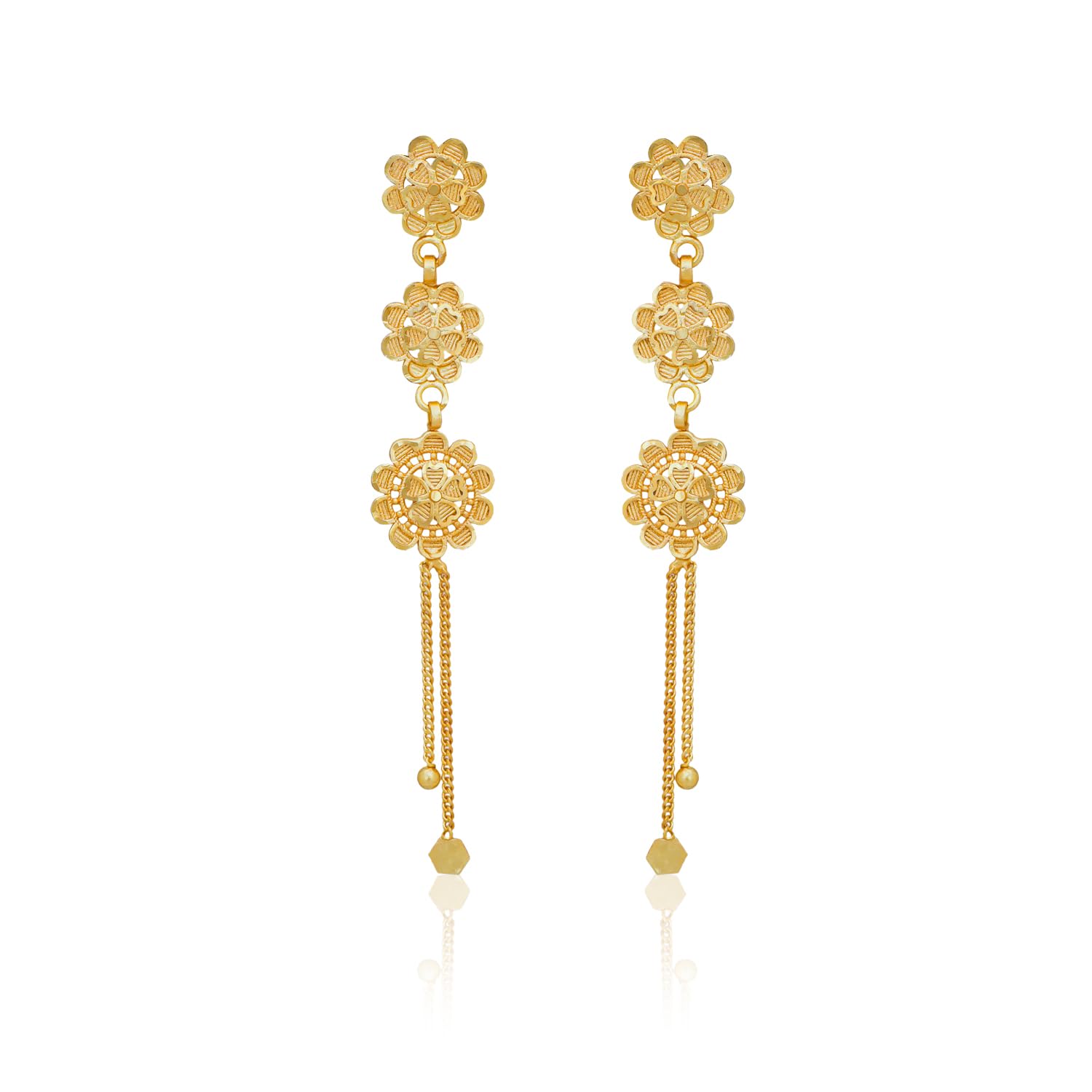 arch fashion Traditional Micron Gold Plated Earrings Collection |Drops & Danglers | Womens-picture-54