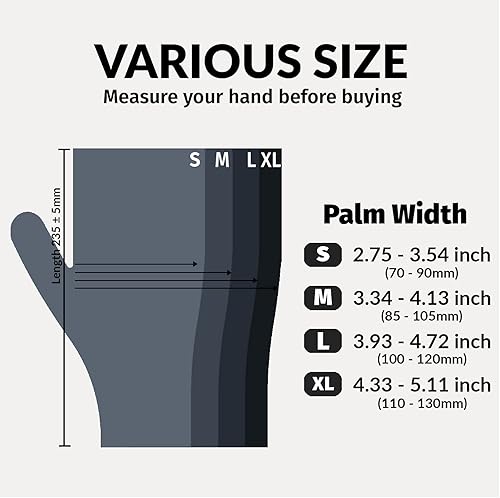 Miniatura 6 de Klex Guantes de examen de nitrilo, de grado médico, sin polvo, sin goma de látex, desechables, seguros para alimentos