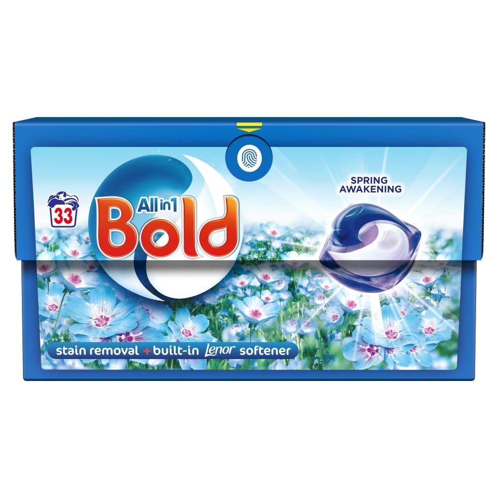Bold All-in-1 PODS® Washing Liquid Capsules 33 Washes, Spring Awakening Washing Detergent, For Brilliant Clean With Built-In Fabric Softener