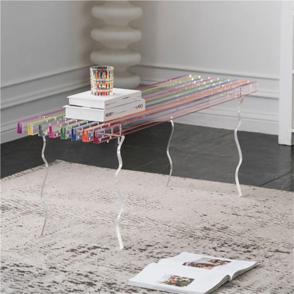 Banc à chaussures transparent et tabouret ottoman acrylique salon entrée