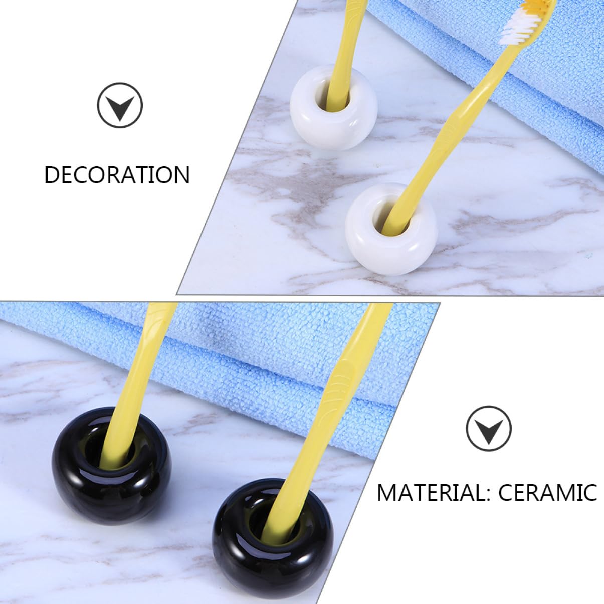 Happyyami 3 Juegos Porta Cepillo De Pararse Soporte De Pared para Cepillo De Dispensador De Pasta De Productos Papelera Unidad Dispensador De Jabón Cerámica 4 Uds * 3