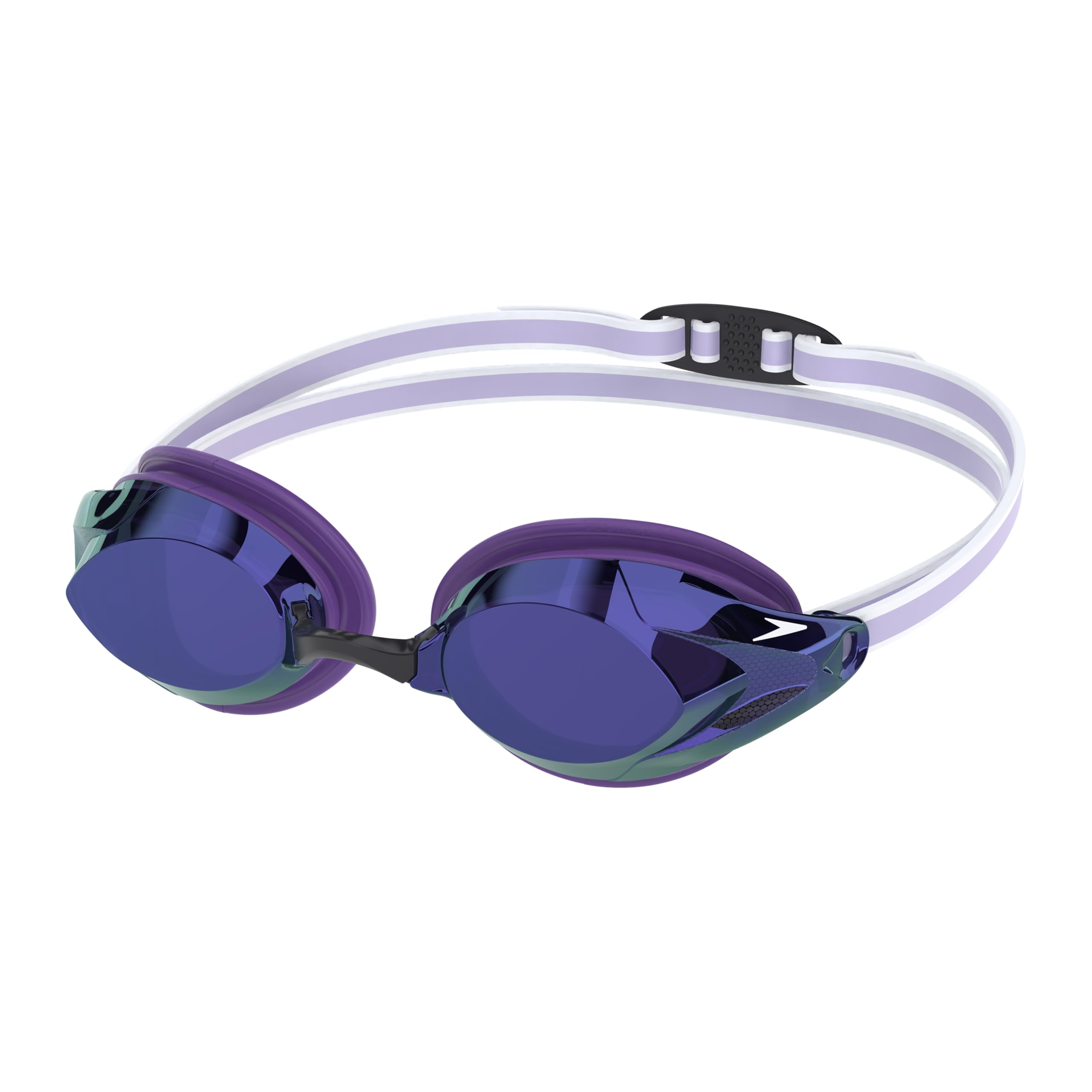Speedo Women’s Vanquisher 3.0 Mirror Swim Goggles – Purple | Anti-Fog, UV Protection, Ocular 360 Lens, Women’s Racing Fit