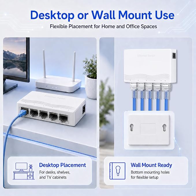 Switch Ethernet Gigabit 5 Puertos Blanco miniatura 6