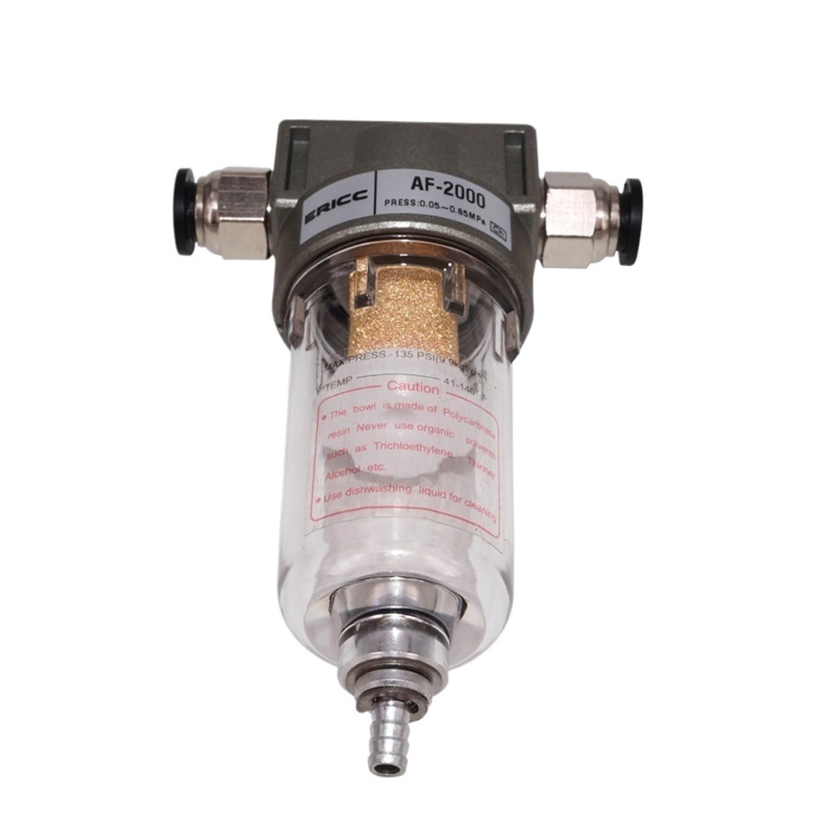 Séparateur air-huile-eau AF2000 avec raccords 6mm pour compresseur