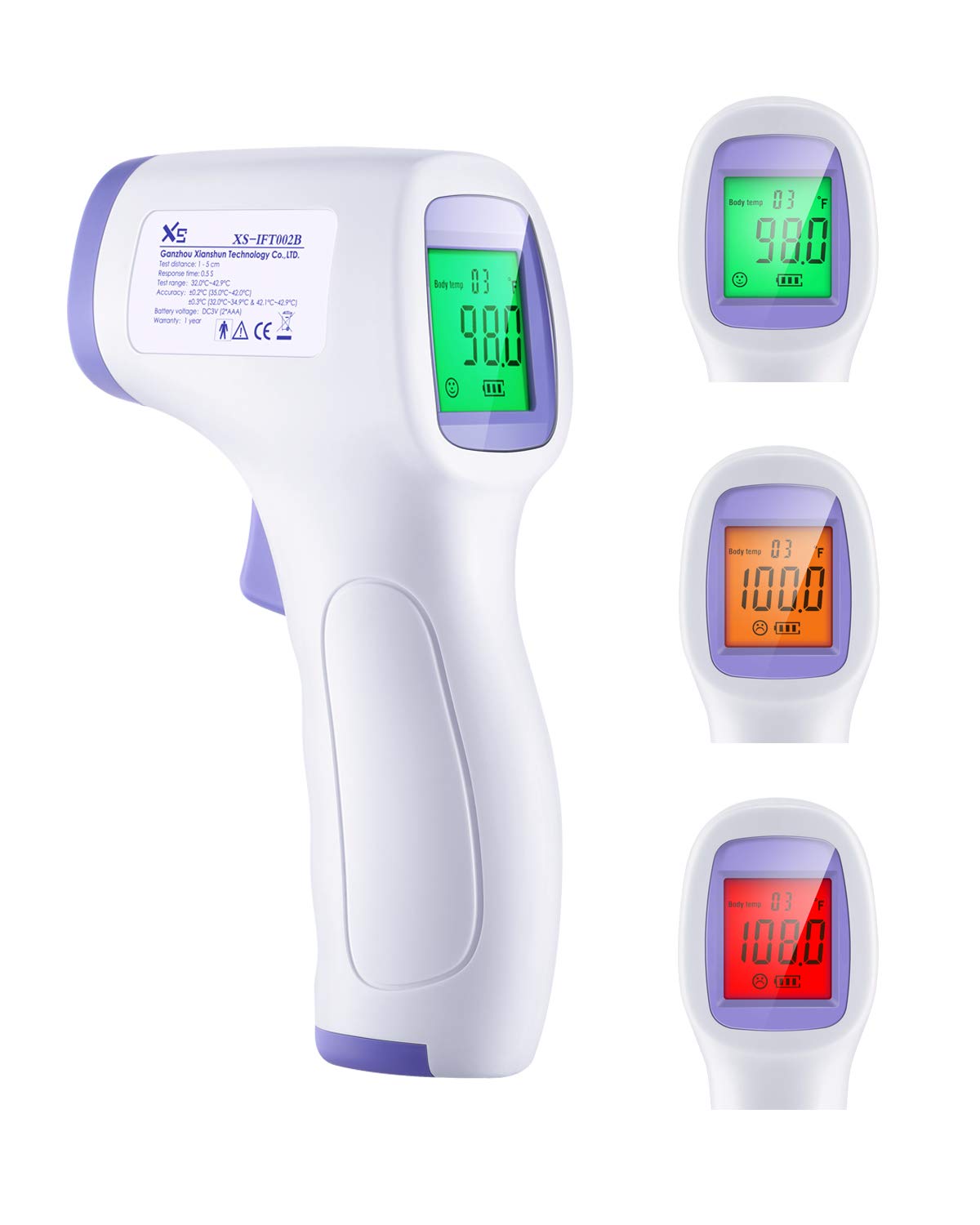 Techvilla No Touch Infrared Thermometer with Accurate Instant Readings, Large Digital Screen，Fever Alarm, Data Storage for Adults and Babies