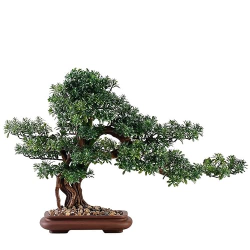 AYCDL Artificial Tree Chinese Style Porch Ornaments Simulated Welcoming Pine Desktop Decoration Villa Hotel Fake Tree Bonsai Indoor Simulated Tree Fake Tree,B,A