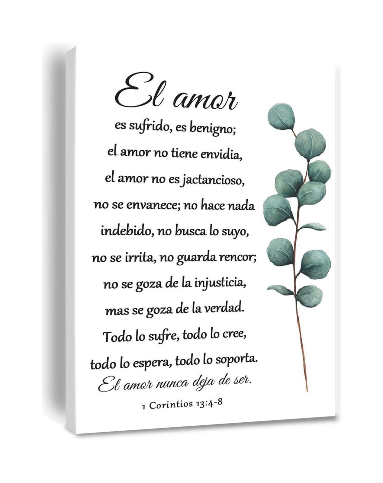 NWPNLXEA 1 Corinthians 13 Wall-Art Love is Patient Love is Kind Scripture Quote Canvas Print Christian Home Decor for Wedding Anniversary Framed,16X24inch(40X60cm)
