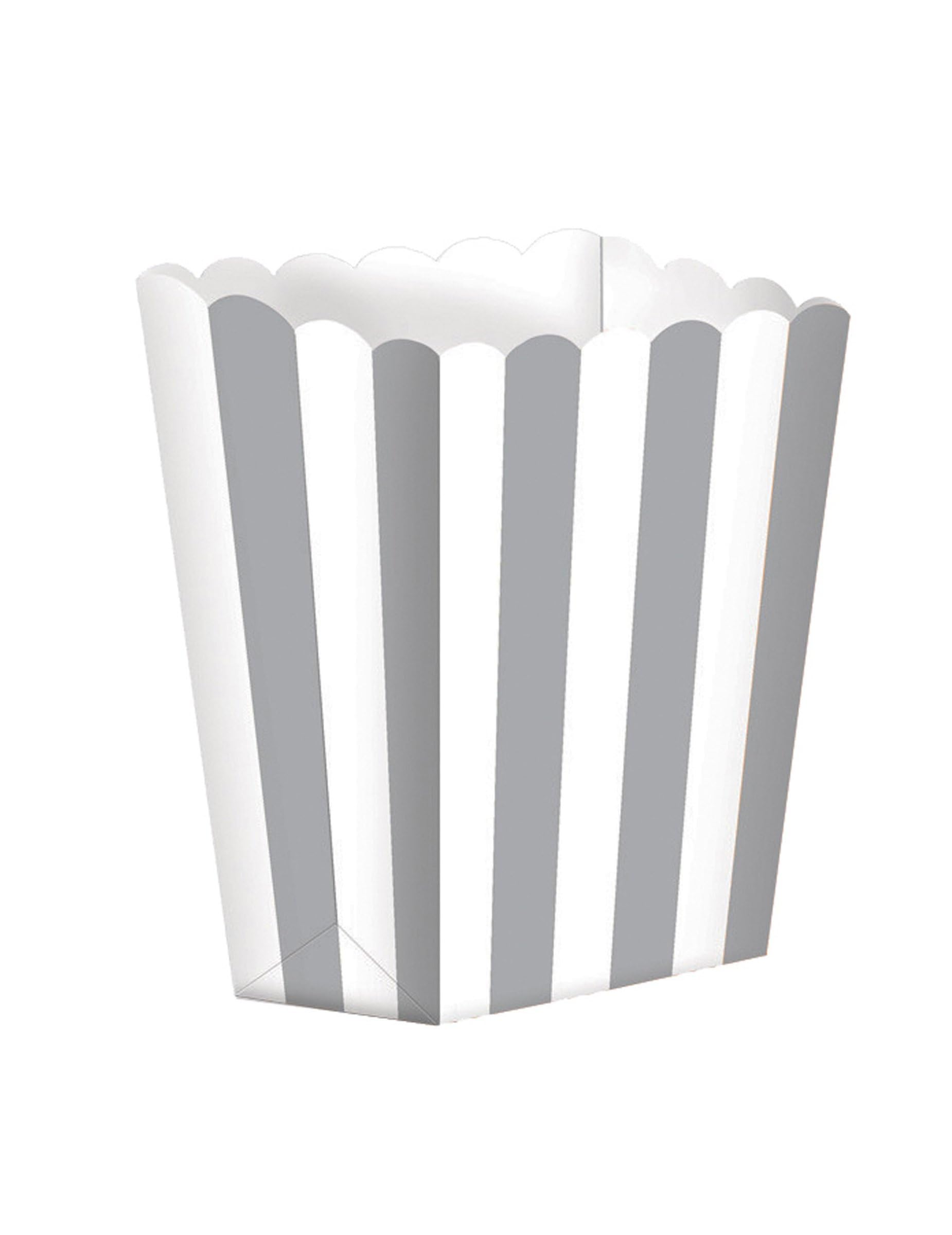Boîtes à pop-corn argentées pour candy bar de mariage et fête - Lot de 5