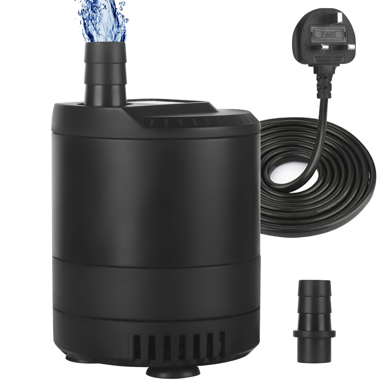 6W 500L/H Submersible Water Pump,Ultra Quiet Aquarium Water Pump, Fish Tank Fountain Pond with 2.5m Power Cord and Adjustable Switch for Fish Tank, Pond, Hydroponics