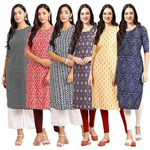 Image of Pinkmint Women's Crepe Digital Printed Straight Kurta