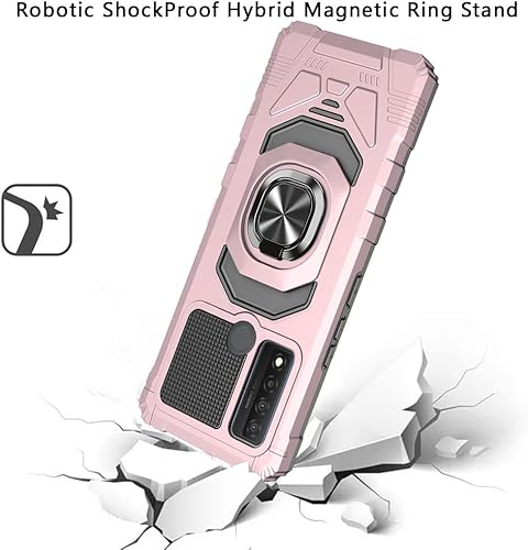 Miniatura 8 de Compatible con Alcatel TCL 20 XE con protector de pantalla de vidrio templado soporte magnético de soporte de anillo de montaje para automóvil Funda