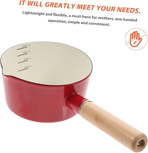 Miniatura 3 de Zerodeko Olla de leche pequeña de esmalte Calentador de queso Olla de leche para hervir olla calentador de mantequilla Sartén para fundir dulces