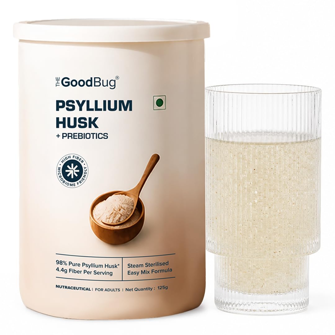 The Good Bug Psyllium Husk Powder with Prebiotics | 98% Pure Isabgol | 4.4 g Fibre Per Serving | Supports Constipation Relief, Gut Health, Weight Management & Healthy Blood Sugar-picture-19