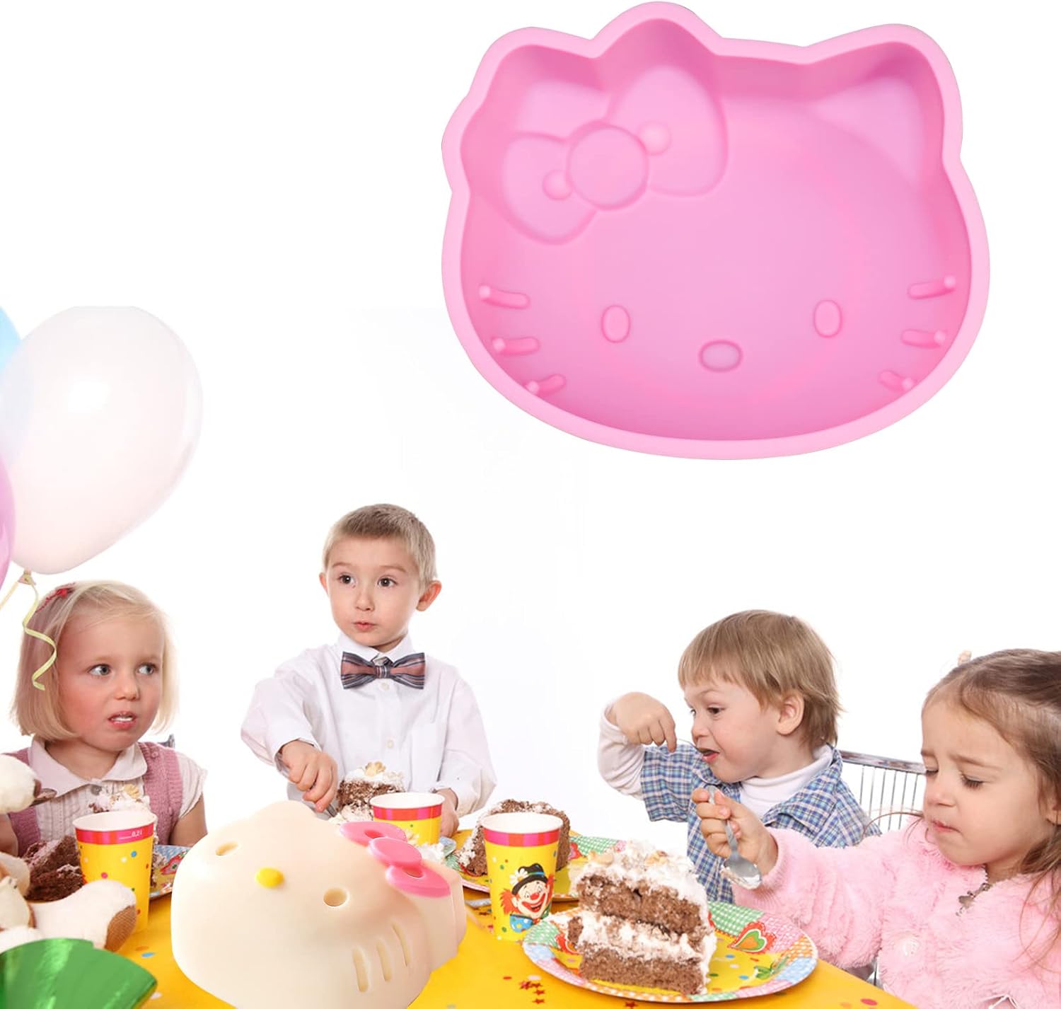 6 Inch Cute Cat Silicone Fondant Cake Mold - Non-stick Chocolate Candy Mold for Cake Making