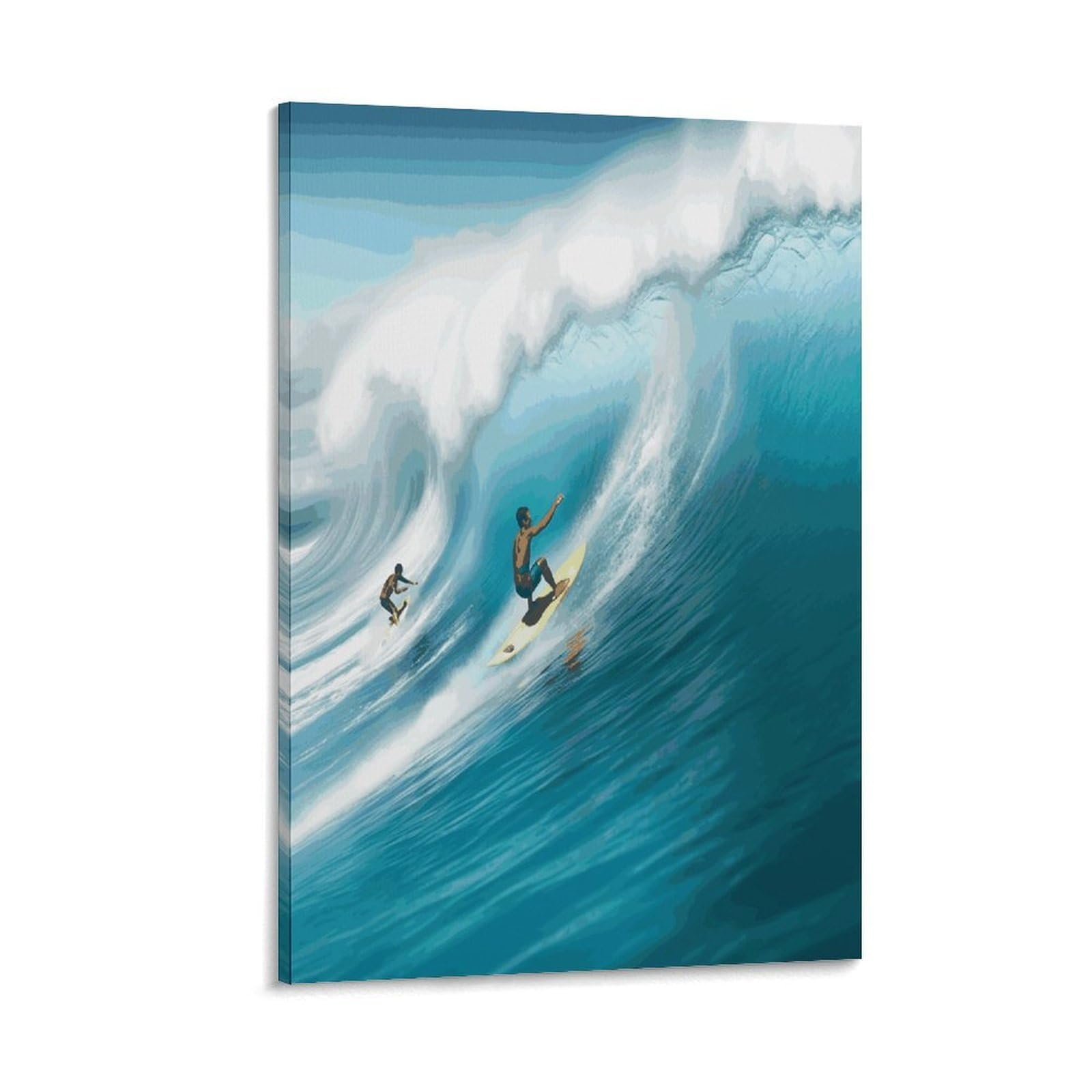 LDGSUPH Surfing Canvas Wall Art Prints Hangable Decor Painting for Wall Prints Painting Artwork Modern Decorative Artwork Ready to Hang Wall Pictures for Home Decor 24x36inch(60x90cm)