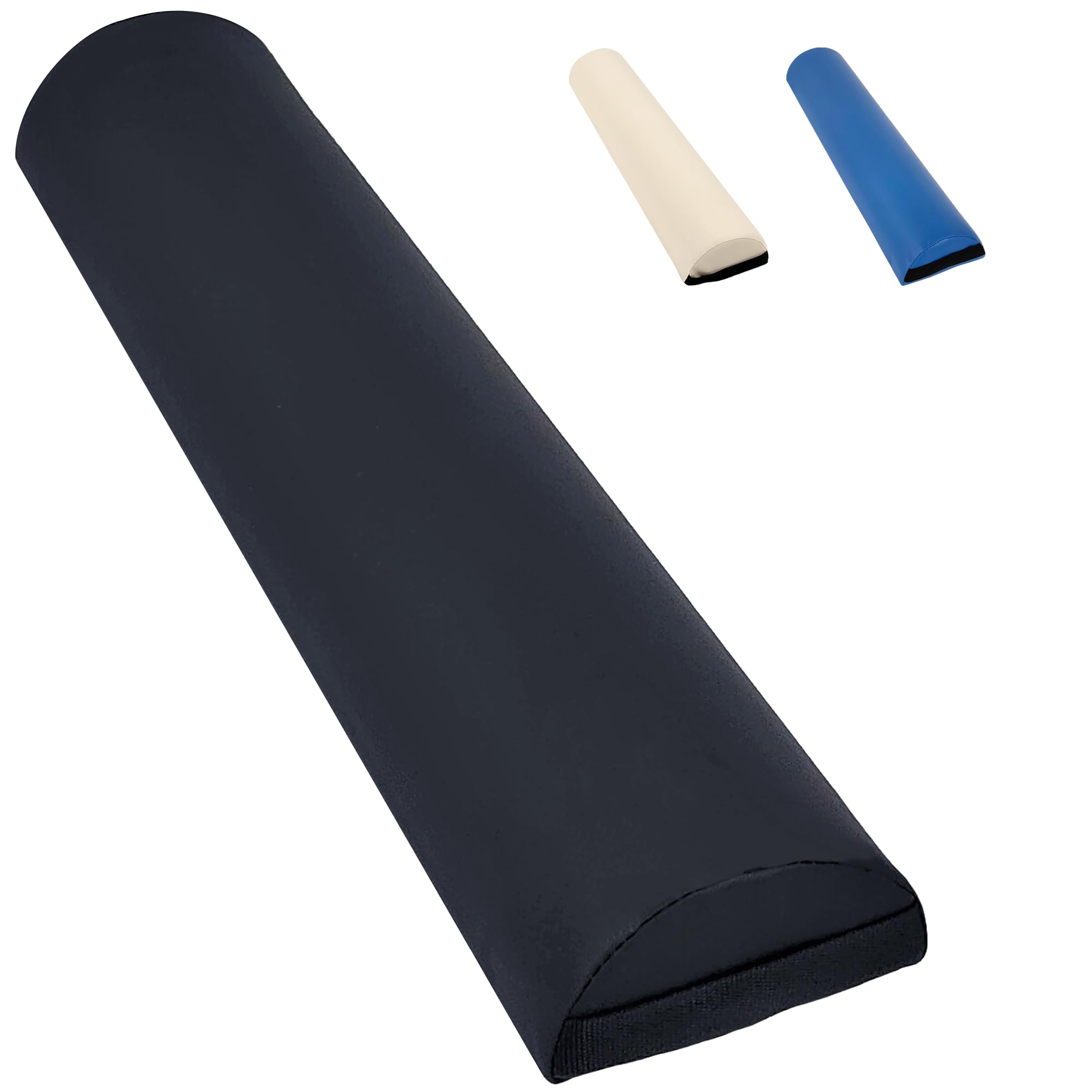 BELTOM® Cojín semicilíndrico Almohada Semi-Redonda para Camilla Cama Masaje Mesa Belleza - Negro