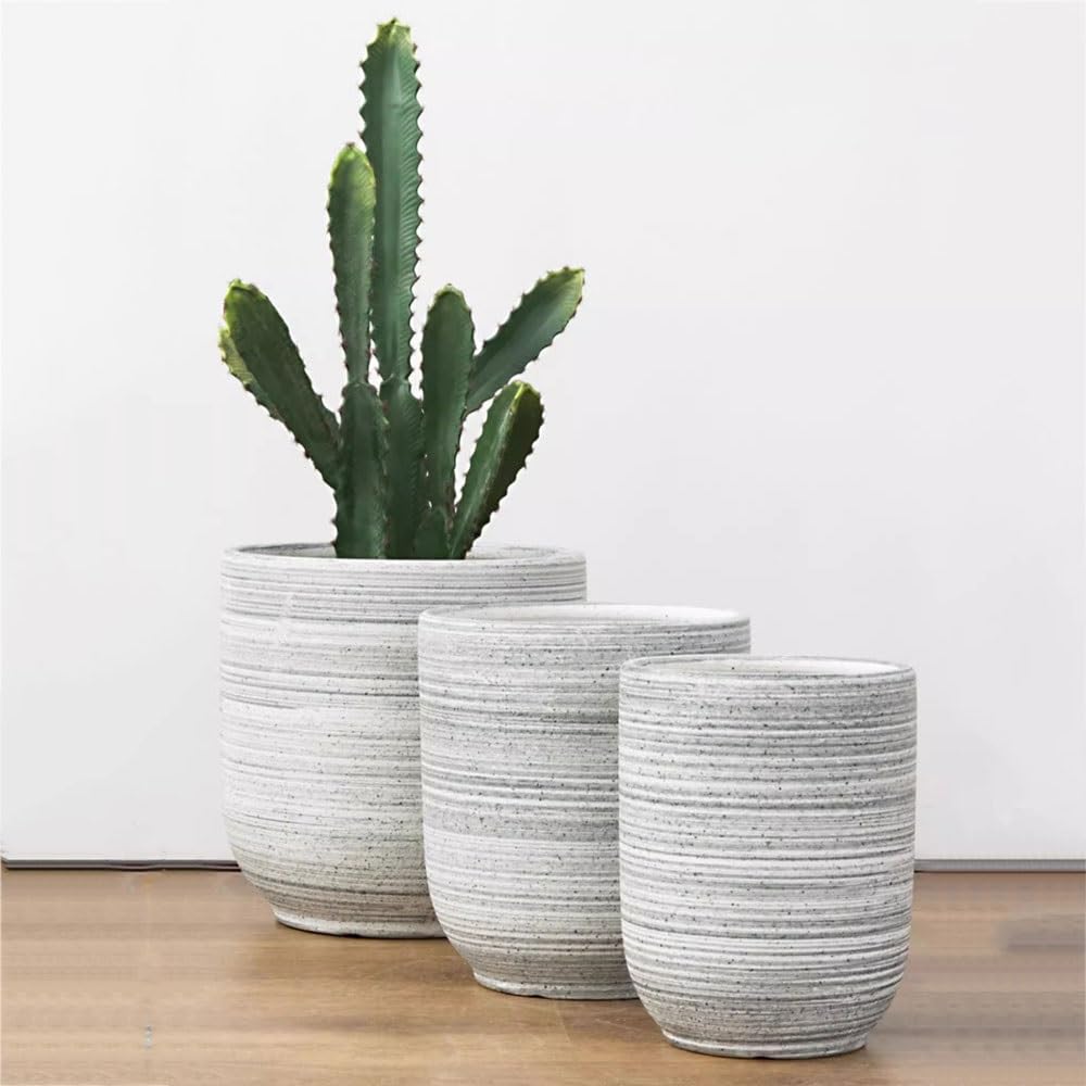 Sadzarki do kwiatów Ceramic Line Planter with Drainage Holes Home Garden Decor Flowerpot