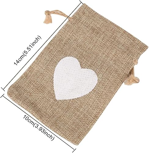 Miniatura 6 de FZBNSRKO 50 bolsas de regalo de arpillera para dulces, bolsas de joyería con cordón para fiesta de Navidad, boda, día de San Valentín, manualidades