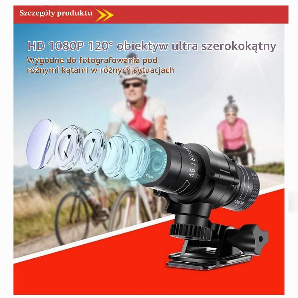 Sport Camer, przenośna kamera sportowa Full HD 1080p, wodoszczelna kamera rowerowa, USB, do sportów na świeżym powietrzu, ekstremalnych przygód, wygodna kamera do kasku