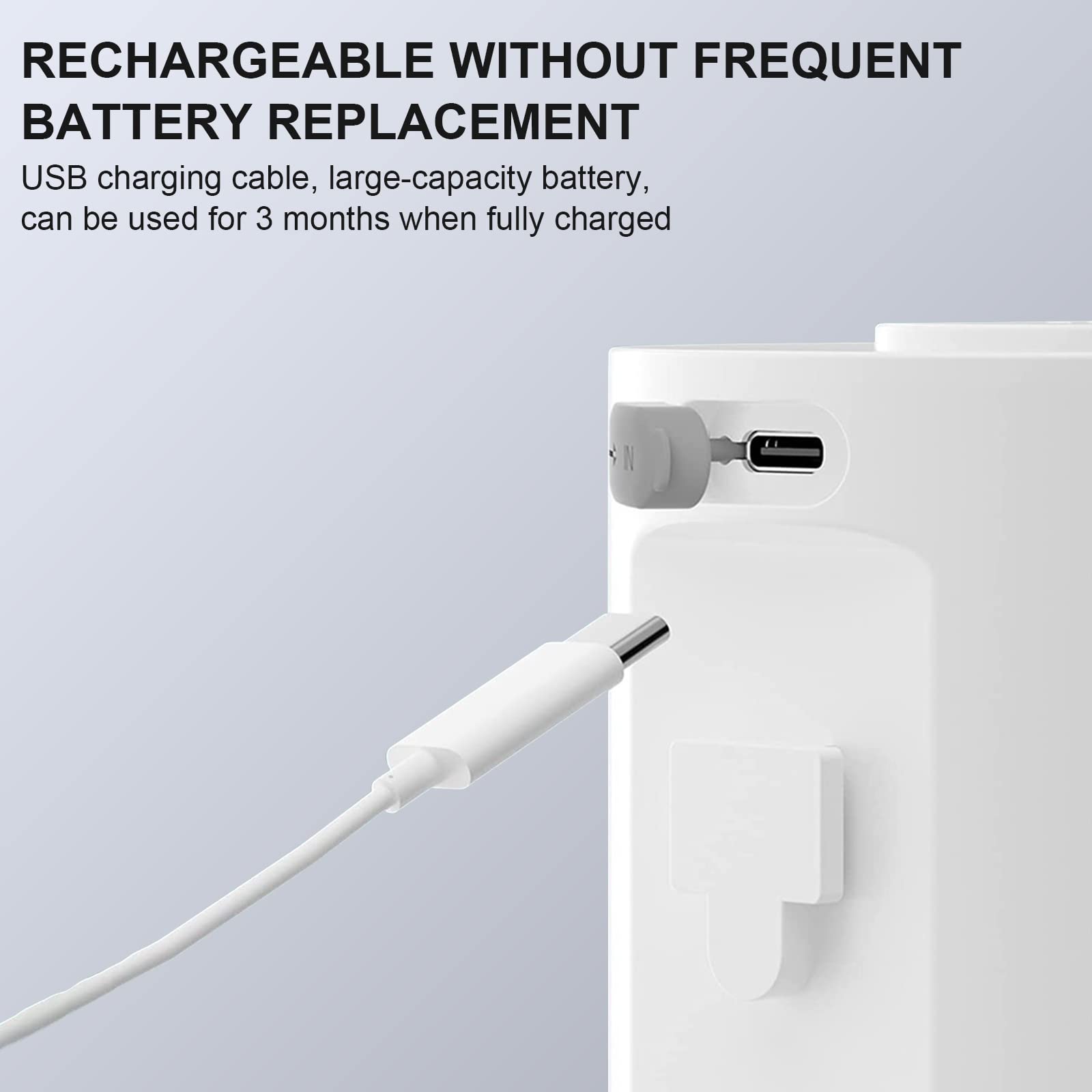 Cuteefun Dispenser Sapone Automatico, Ricaricabile USB, Dispenser Sapone Schiuma di Controllo a 4 Livelli, Dispenser Sapone per Touchless da 400ml, Dispenser Sapone da Parete/Stand per Cucina, Bagno