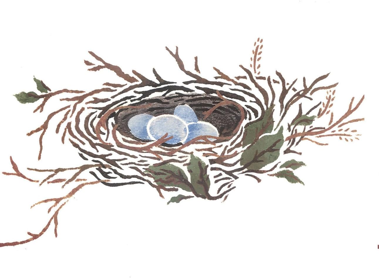 Bird's Nest with Eggs Wall Stencil - DEE306 by DeeSigns