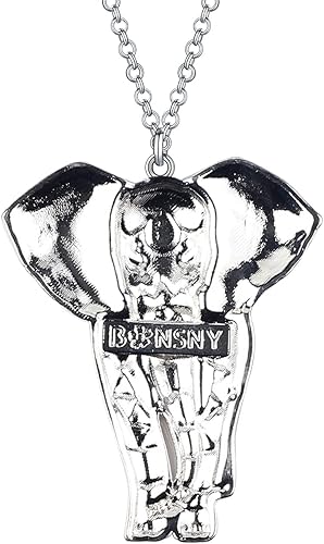 Miniatura 5 de BONSNY SUNRISE - Collar con dije esmaltado de elefante salvaje, colección exclusiva de África, vida silvestre, jungla, safari