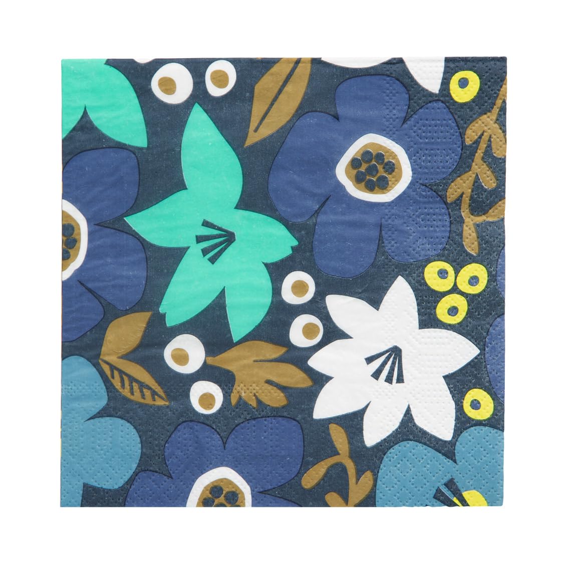 Talking Tables 20 x Blue Floral Paper Napkins Recyclable Serviettes for Dinner Party, Winter, Birthday, Afternoon Tea & Decoupage, Navy, 33 cm