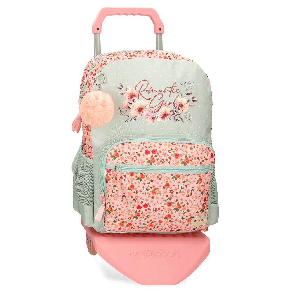 MOVOM Romantic Girl Mochila Escolar con Carro Multicolor 31x42x13 cms Poliéster 16,93L