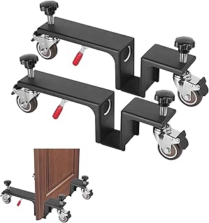 2PCS Door Installation Kit Holds up tp 330LBS, Heavy Duty Door Installation Dolly Easy Install for Single Person Door Tools for Doors from 1.18” to 1.97”