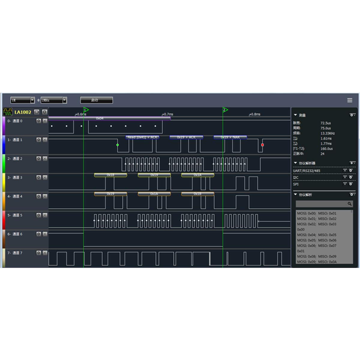 Logic Analyzer LA1010 100M-Frequenzanalysator USB 2.0/3.0 16-Kanal Einstellbar integrierter PWM Generator