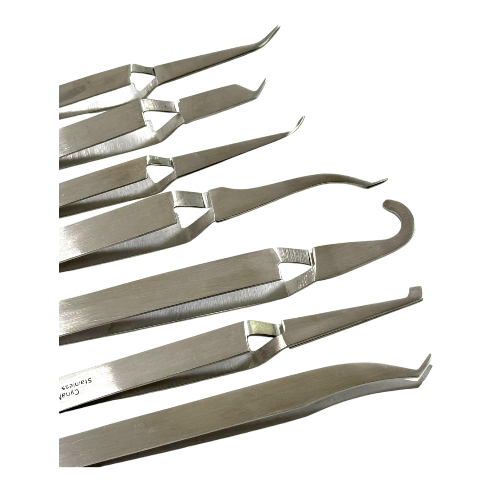 Bracket Removing and Placing Tweezers, Set of 7pcs Stainless Steel - Ortho Bracket Self-Holding Tweezers - Dental Instruments