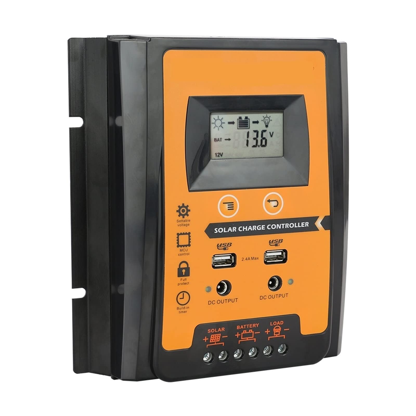 Mppt + PWM regulator ładowania słonecznego 12V 24V 70A kontroler słoneczny Panel Regulator baterii podwójny wyświetlacz LCD USB