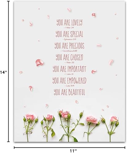 Miniatura 10 de You Are Lovely, Special, Precious Christian Bible Quote - Arte de pared con cita bíblica cristiana sin marco de 11 x 14 pulgadas, impresión