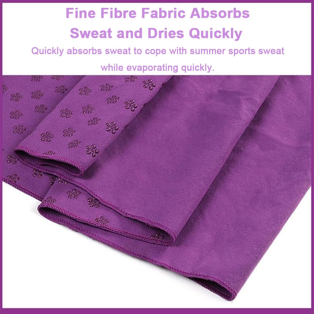 Serviette de Yoga absorbante et antidérapante à séchage Rapide, Tapis de Yoga en Tissu Respirant avec Sac de Transport en Maille, Serviette de Yoga Ultra Douce pou