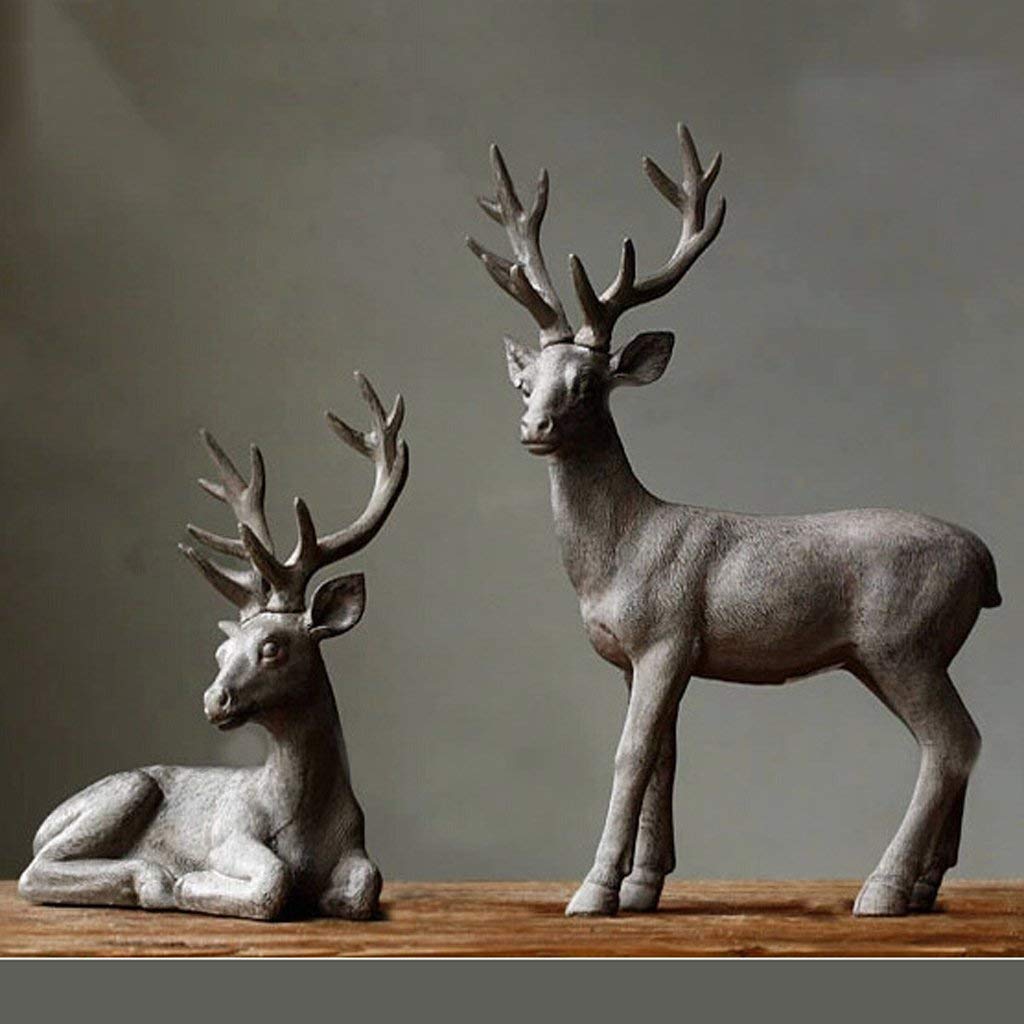 Harz Hirsch Figur Ornament Tischdekoration Kunstsammlung für Wohnzimmer Leseraum Weihnachtstag Deko