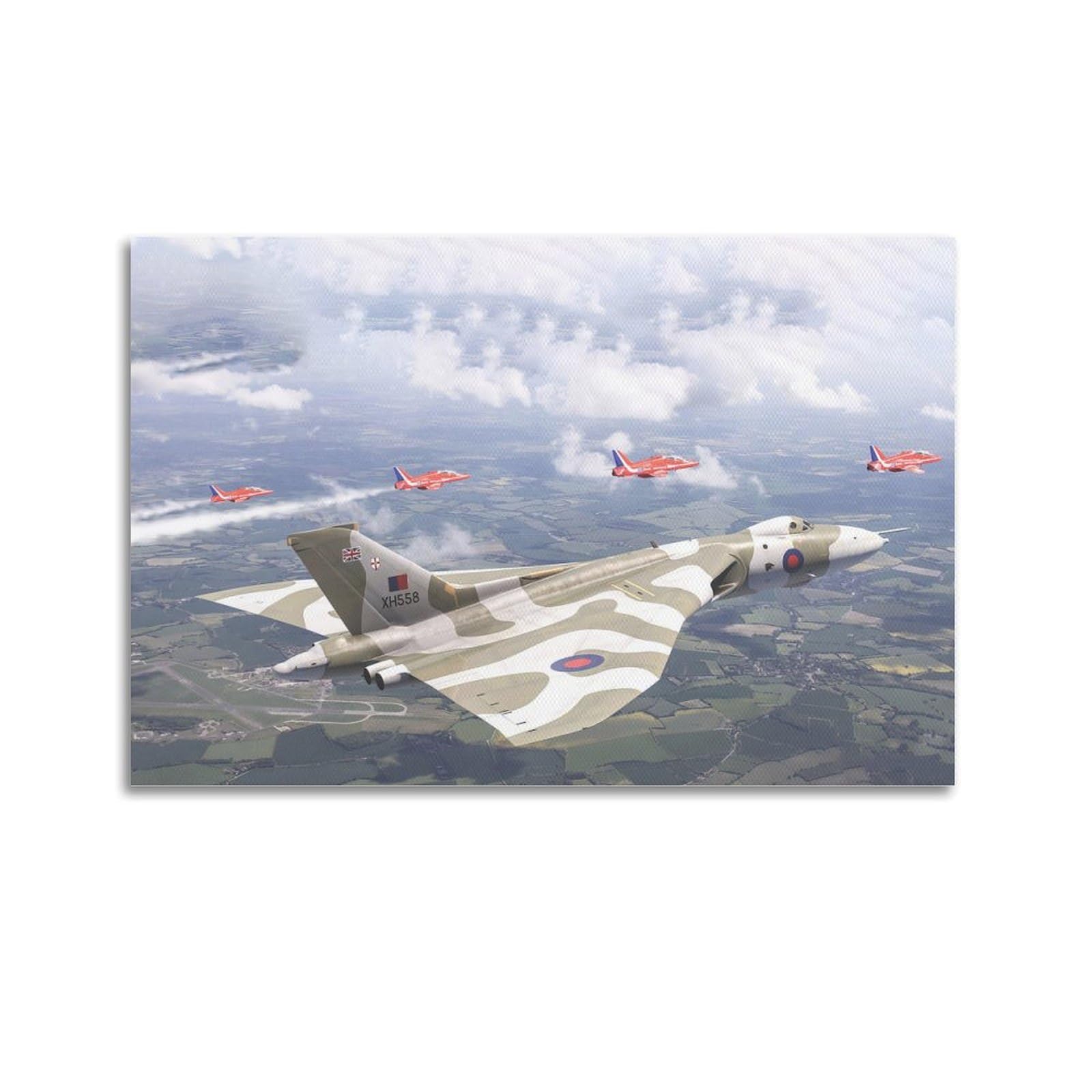 XHHOKA Military Fighter Aircraft Poster Vulcan Fighter Plane Decorative Canvas Wall & Art Poster Painting 12x18inch(30x45cm)