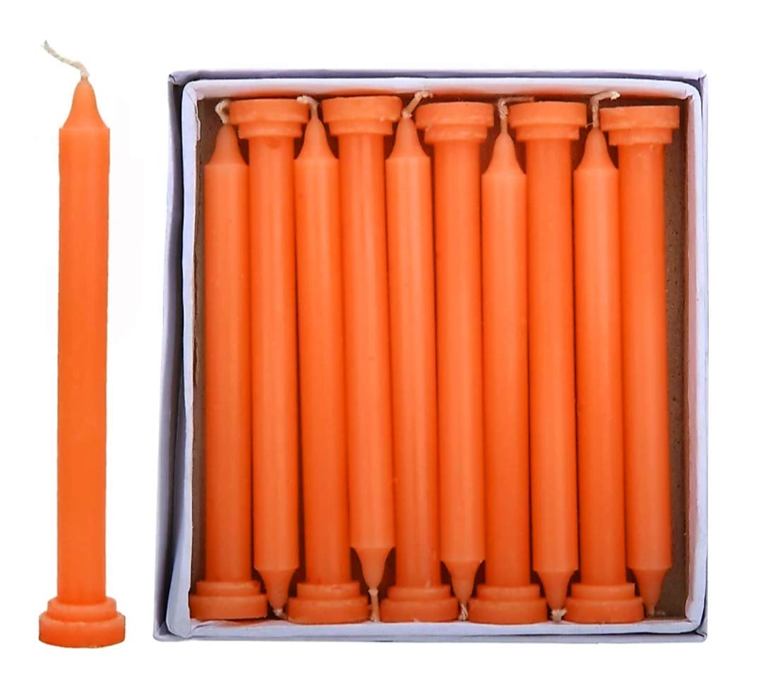 Mahesh Orange Taper Candle Diwali Candle Orange Color Stand Candle Pack