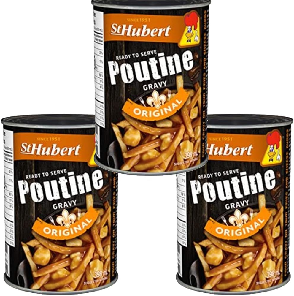 Poutine Gravy - St Hubert - 13.5 Ounce Cans (Pack of 3) | Imported from Canada