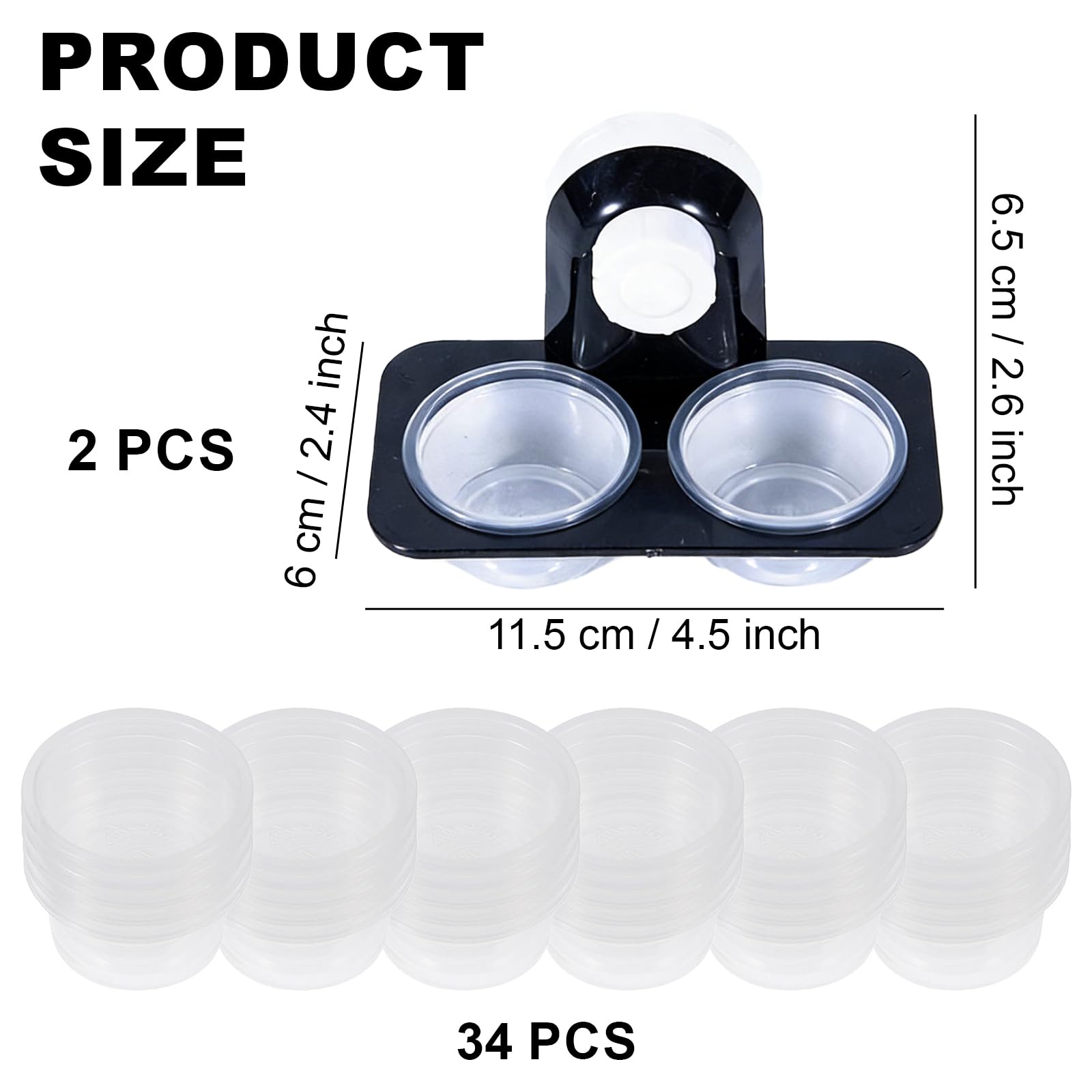 2 Pièces Bol Alimentation Gecko, Reptile Feeder Ventouse, avec 32 Tasses Interchangeables, Convient aux Petits Animaux de Compagnie comme Le Lézard, Le Gecko à Crête, Le Gecko Léopard (B)