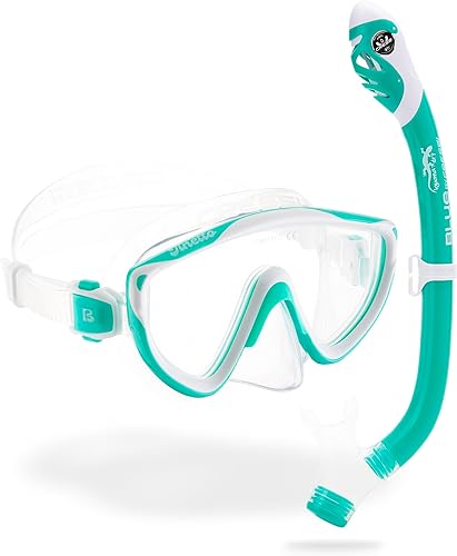 Cressi Kit de snorkel para niños (máscara y snorkel) para niños de 6 a 10 años - Tinetto e iguana seca diseñado en Italia