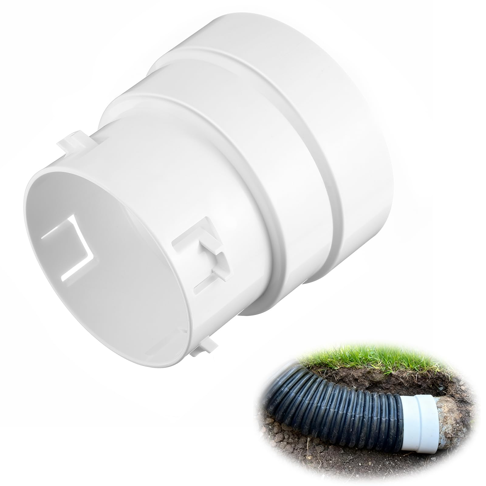 Adaptateur de tuyau ondulé 10,2 cm connecteur PVC pour drain SCH 40 et SDR