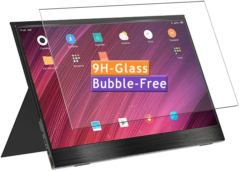 Tempered Glass Screen Protector, compatible with BlitzWolf BW-PCM3 15.6 Inch Display Monitor Visible Area, 9H Film Protector [Not Full Coverage]
