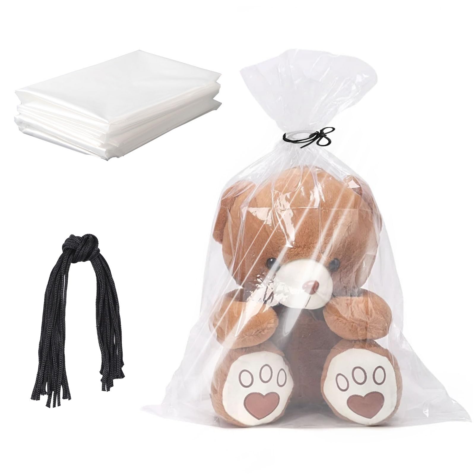 Sacchetti Extra Large In Plastica Trasparente, 6 Pezzi Da 100
