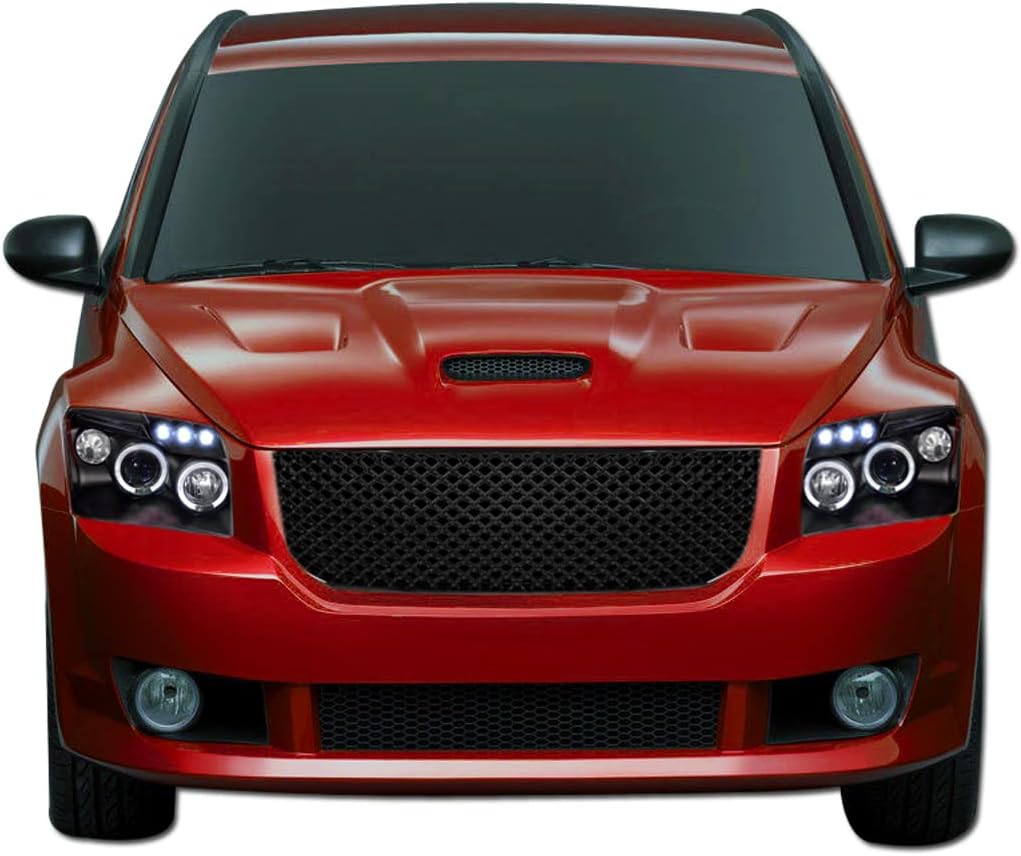 Armordillo Mesh Style Front Grille|Compatible With 2006 2007-2012 Dodge Caliber|8741122|Piano Black|Front Hood Bumper Grille