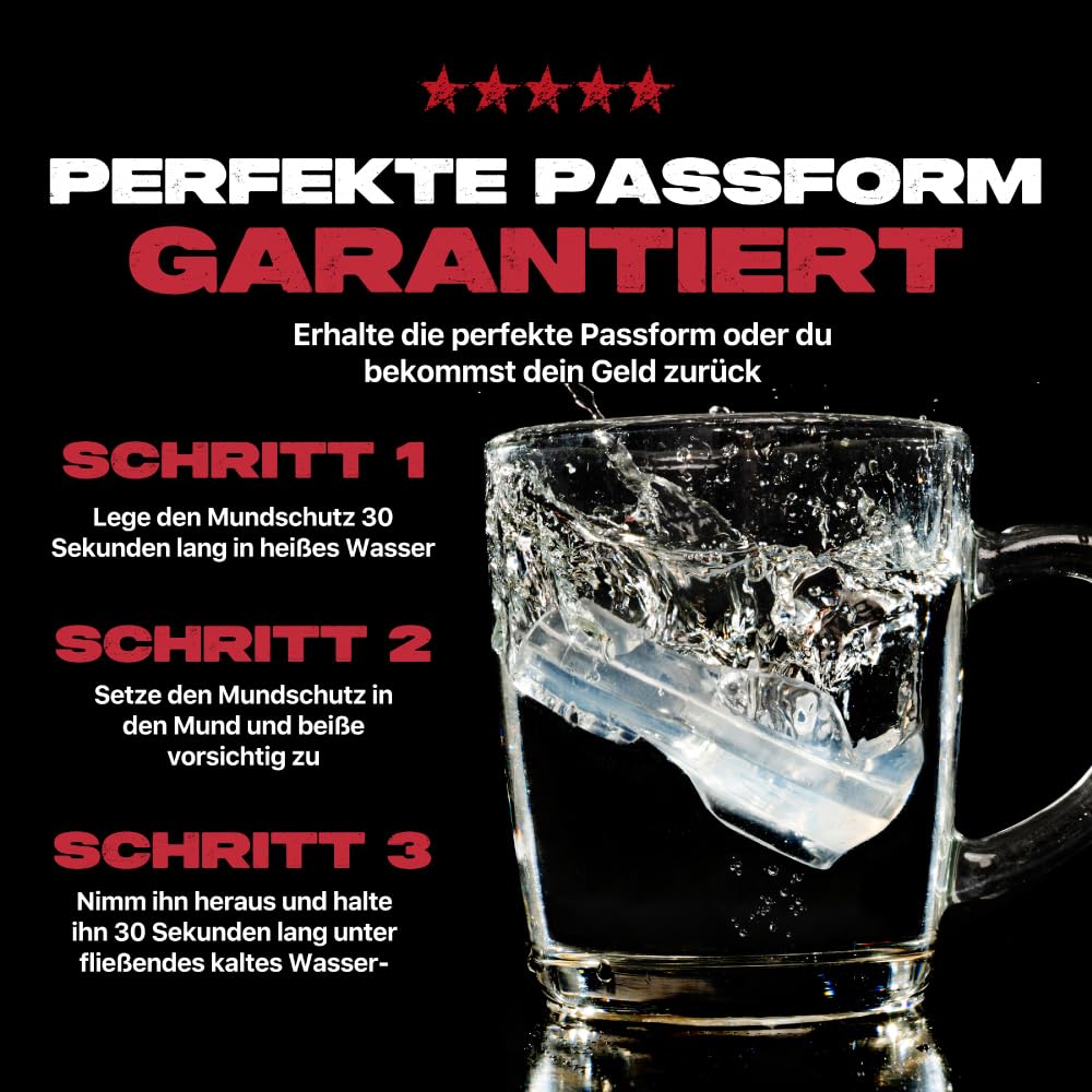 SAFEJAWZ Sport Zahnschutz für Zahnspangen Einheitsgröße Sport Mundschutz Für alle Vollkontakt-Sportarten einschließlich Rugby, MMA, Kampfsport, Kickboxen, Judo, Hockey & Boxen (Transparent)