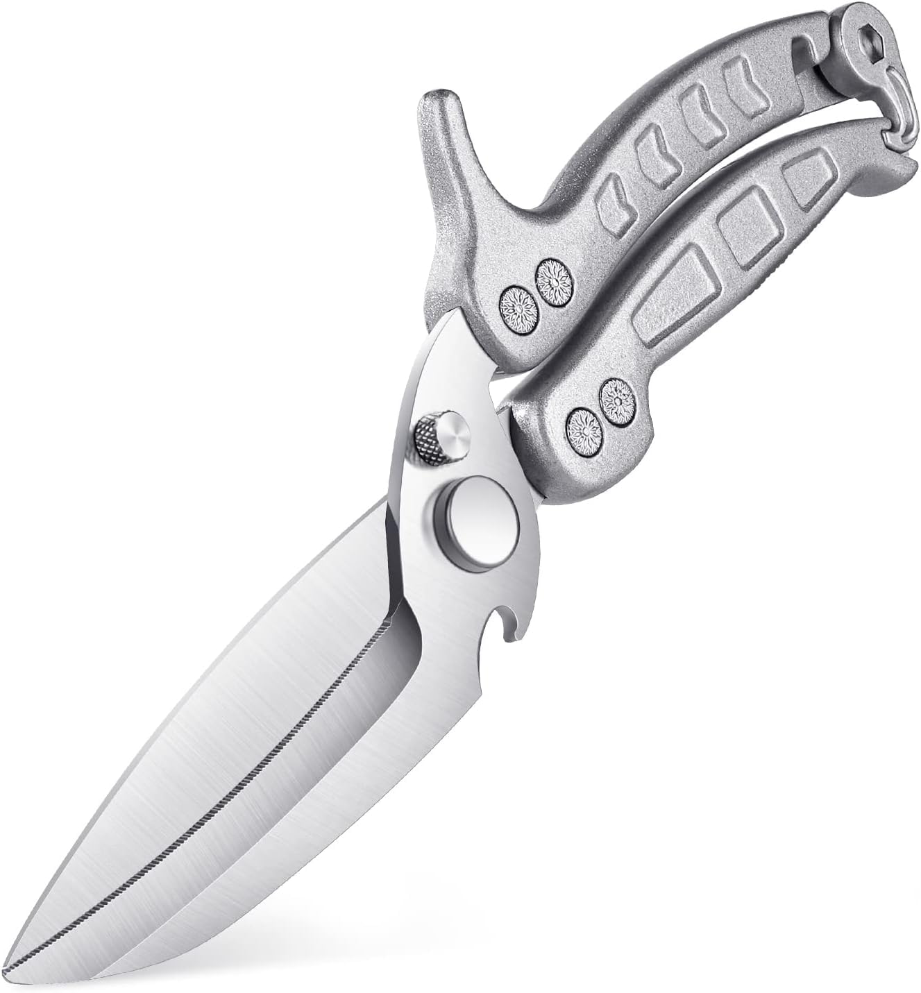 DRAGON RIOT Poultry Shears - Sharp Heavy Duty Kitchen Scissors for Meat Chicken, Fish - Silver, Dishwasher Safe