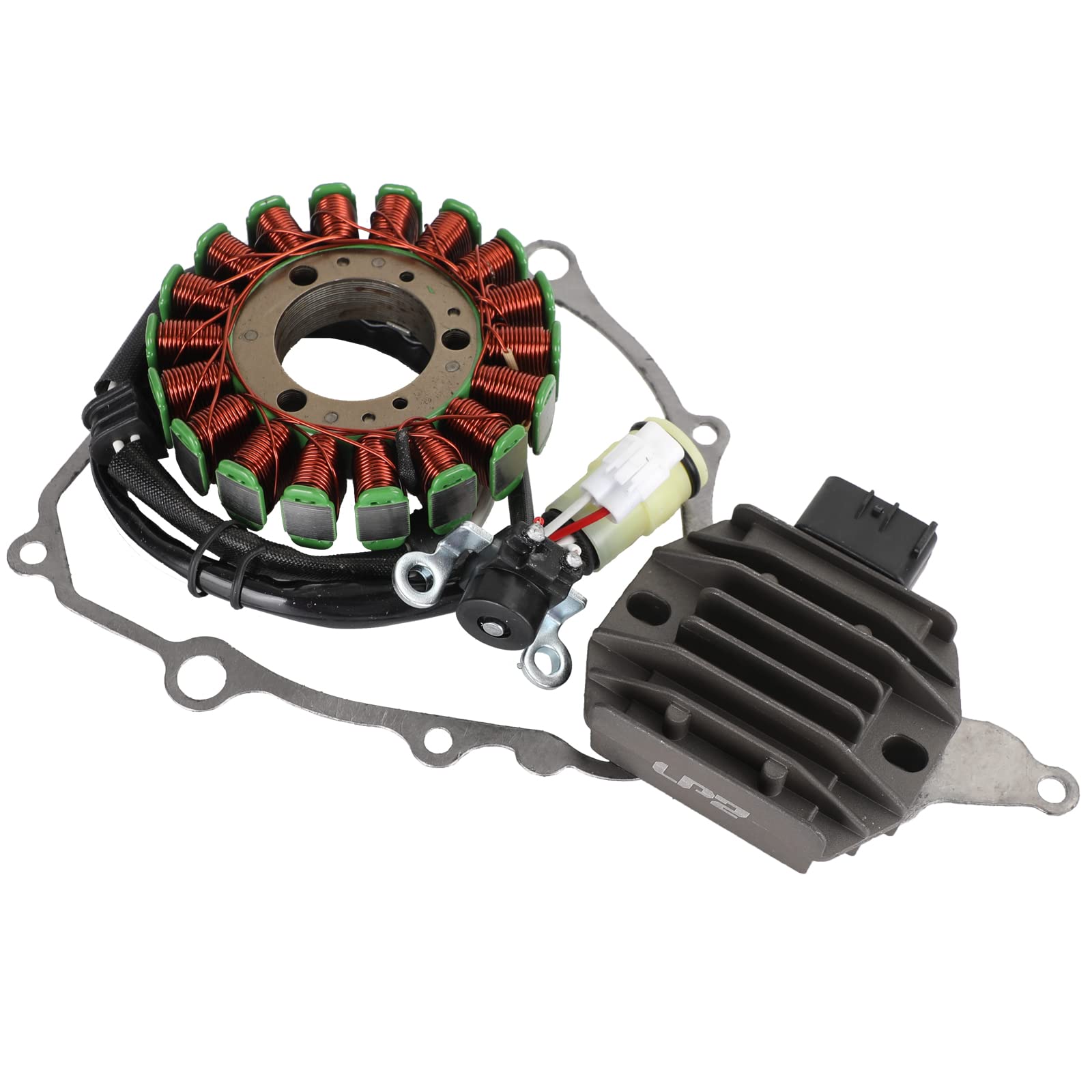 Ensemble pour Bobine Stator + Régulateur de Tension + Joint d'Étanchéité pour Yamaha YFM 250 Raptor 250, SE, SE2 2008-2013, Remplacement 4D3-81410-00 5GT-81960-00 4D3-15451-00